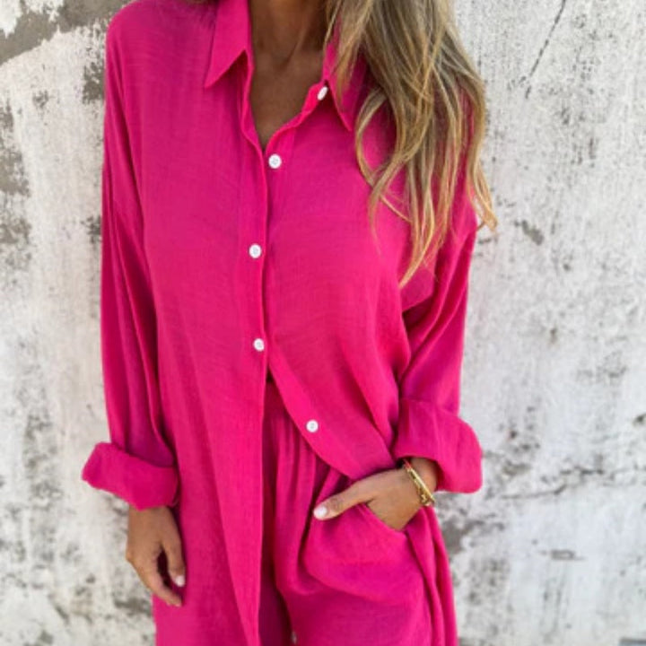 Lorelie - Two-Piece Set With Long sleeved Shirt And Shorts