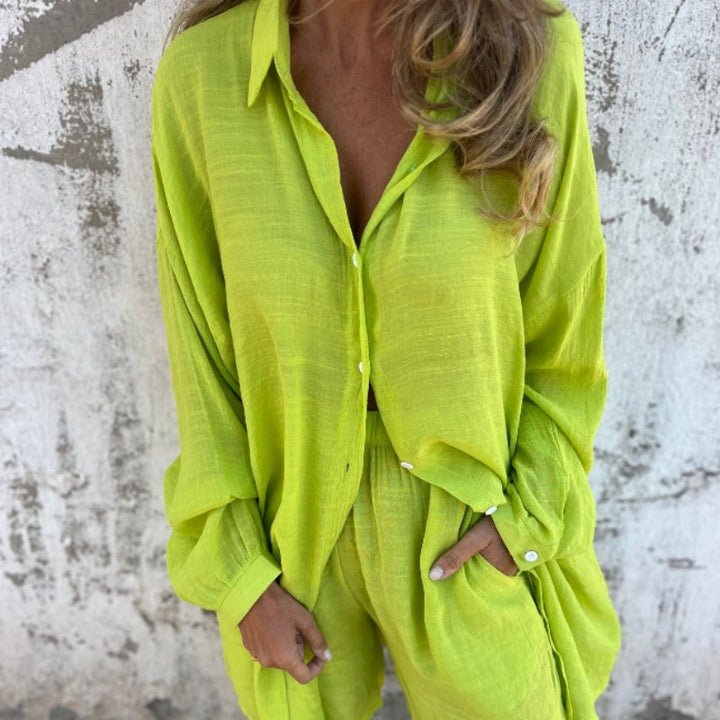 Lorelie - Two-Piece Set With Long sleeved Shirt And Shorts