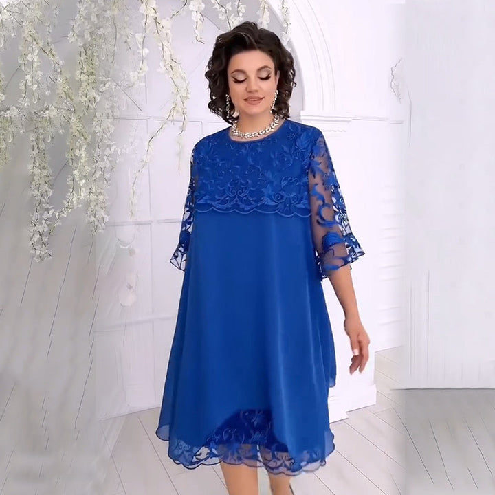 Herminia - Transparent Lace Dress In Layering Look