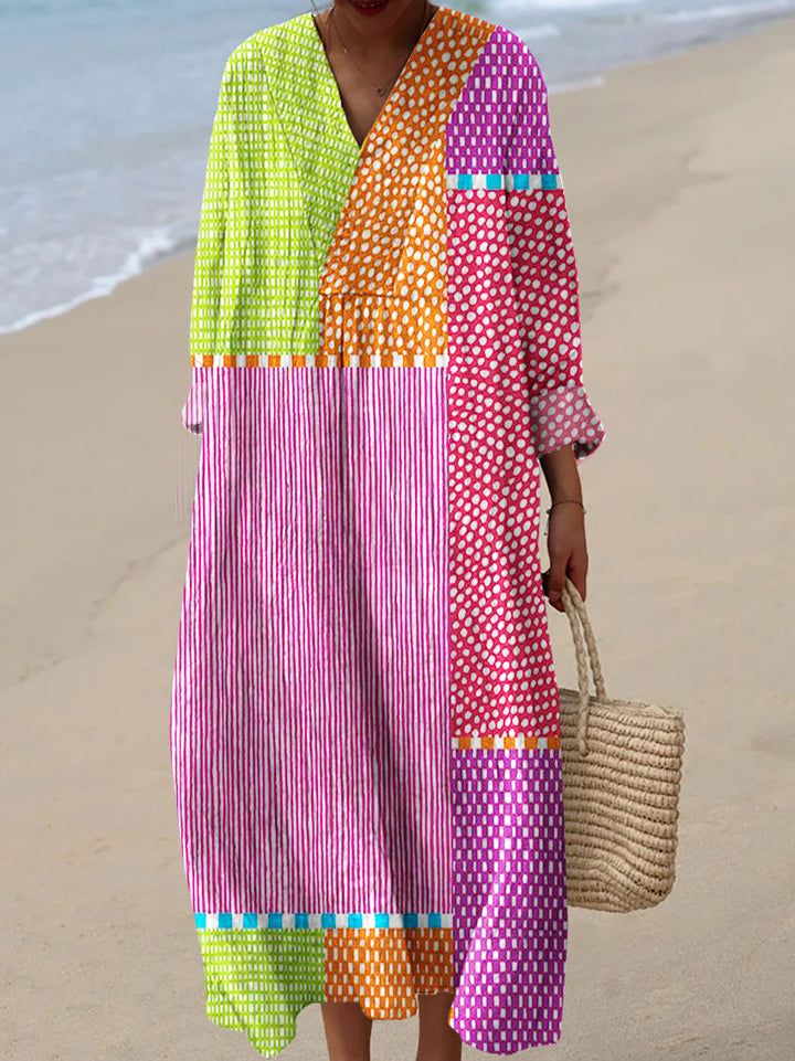 Emiliana - Elegant Long Sleeve Printed Dress