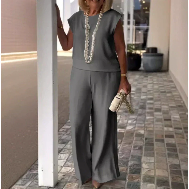 Danelia - Cotton Linen Sleeveless Top And Pants
