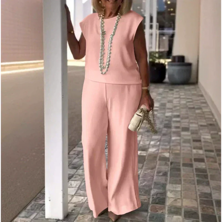 Danelia - Cotton Linen Sleeveless Top And Pants