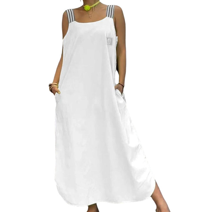 Allyson - Wide Strap Maxi Dress With Pockets