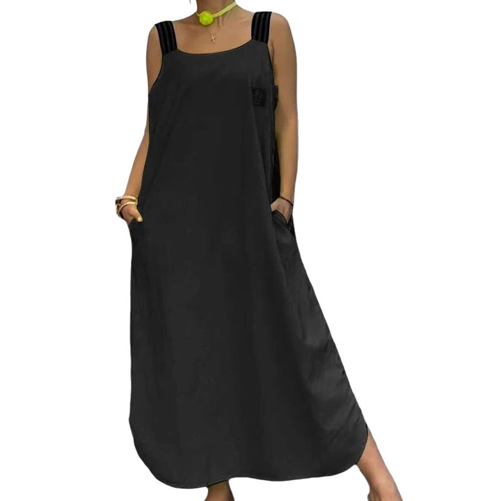 Allyson - Wide Strap Maxi Dress With Pockets