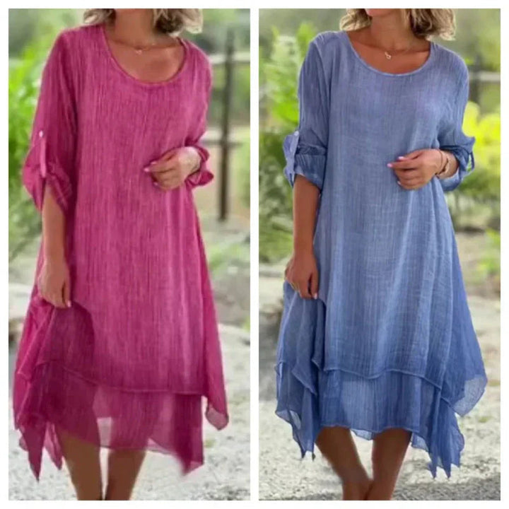 Mariela - Round Neck with Loose fit Dress