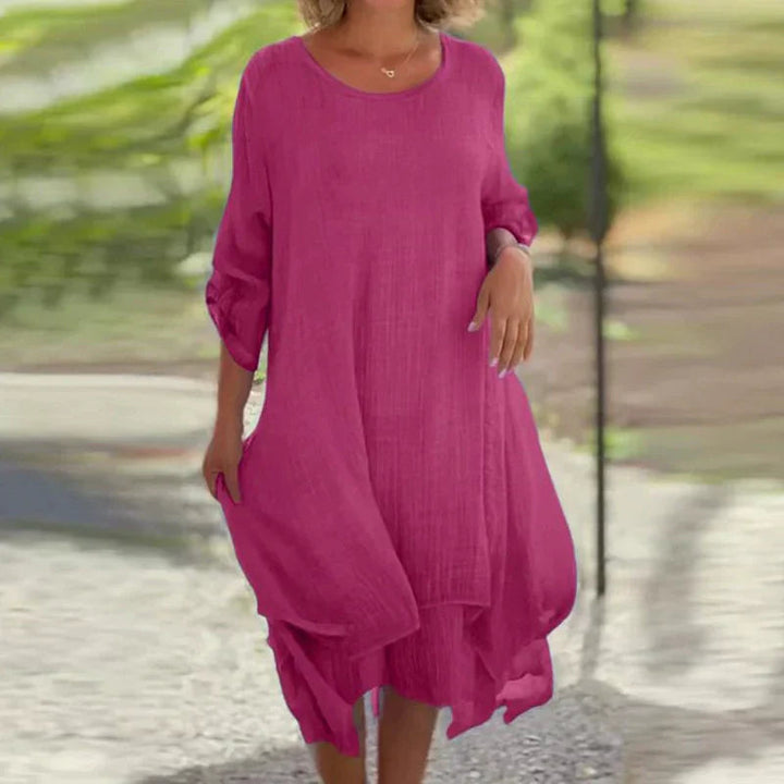 Mariela - Round Neck with Loose fit Dress
