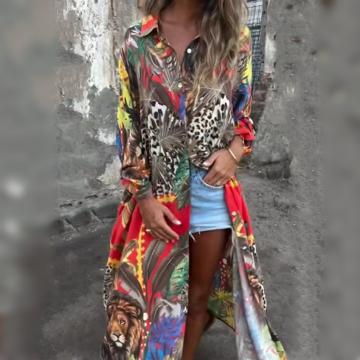 Roelie - Long Sleeved Printed Dress