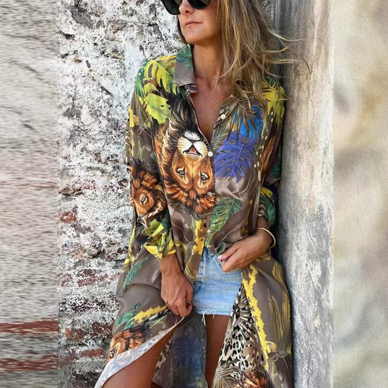 Roelie - Long Sleeved Printed Dress