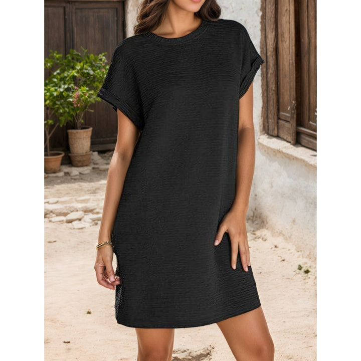 Whitney - Casual Dress With Roll Sleeves And Pocket