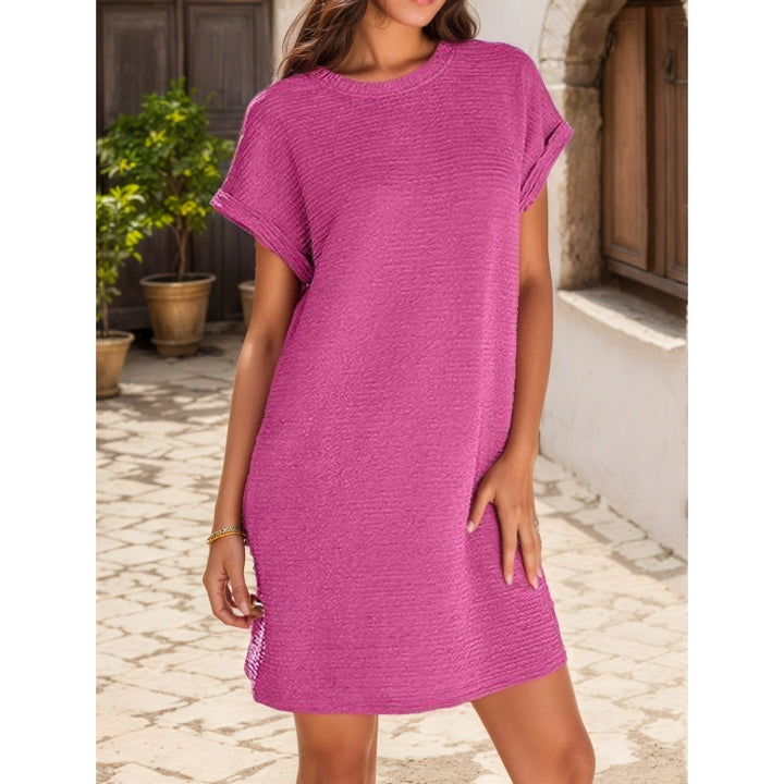 Whitney - Casual Dress With Roll Sleeves And Pocket