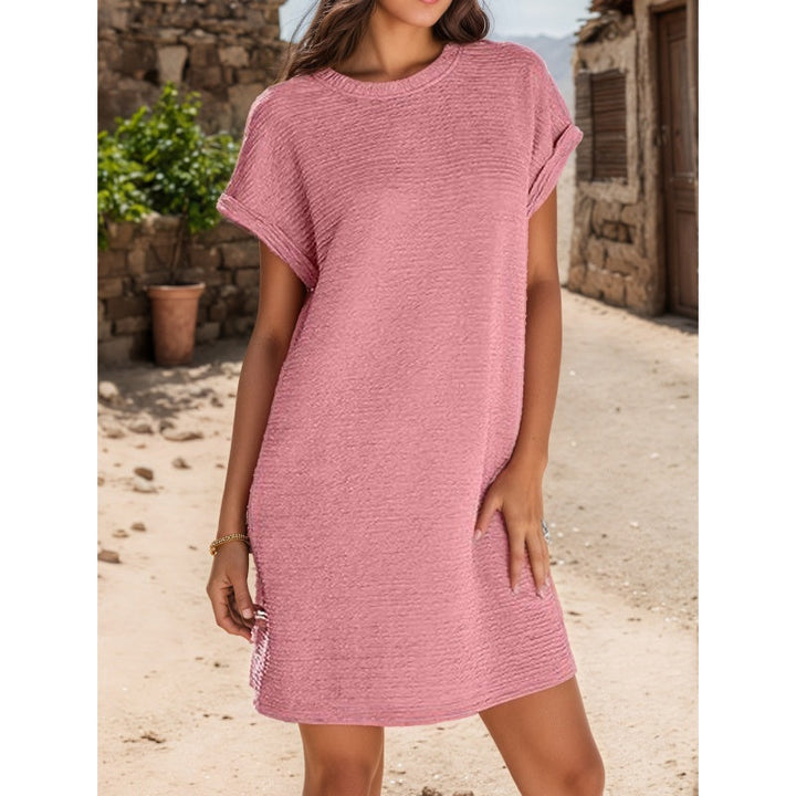 Whitney - Casual Dress With Roll Sleeves And Pocket