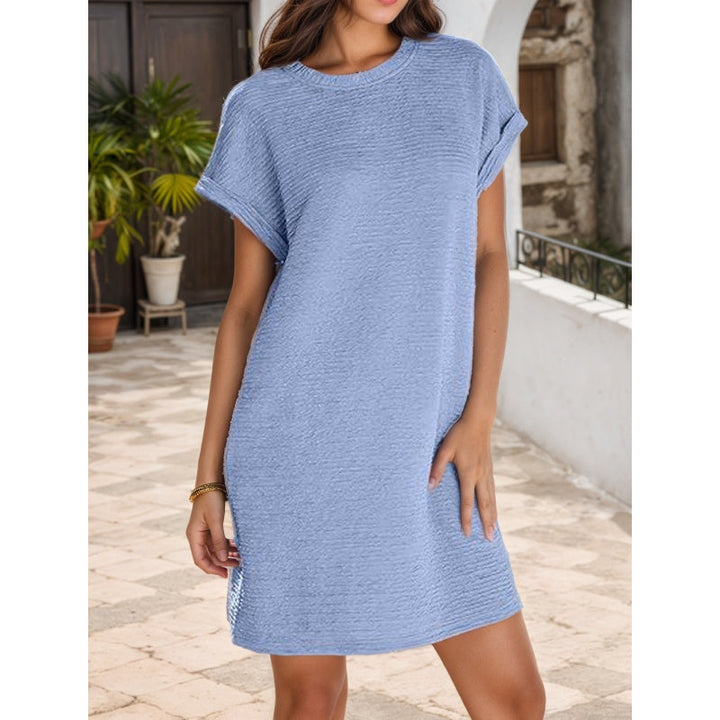 Whitney - Casual Dress With Roll Sleeves And Pocket