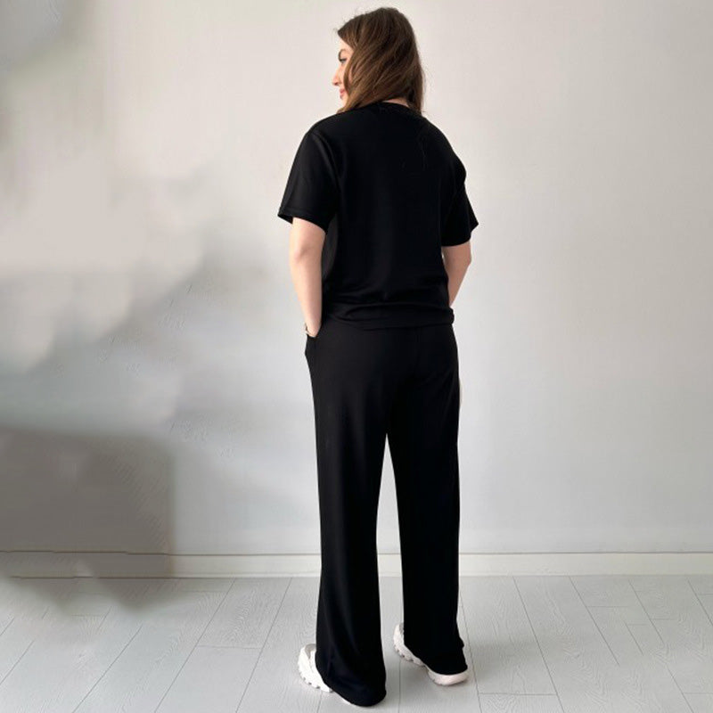 Jimena - Casual Round Neck Top And Drawstring Pant