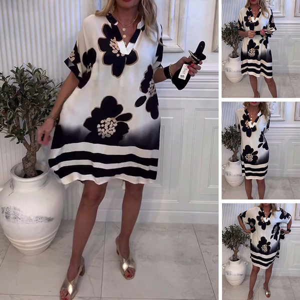 Chrysanthi - Fashionable Loose Floral Dress