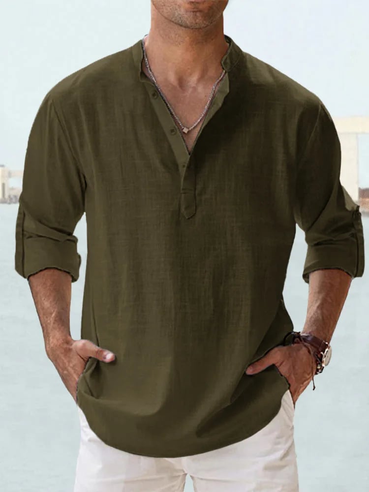 Eranga - Long Sleeved Cotton Linen Shirt