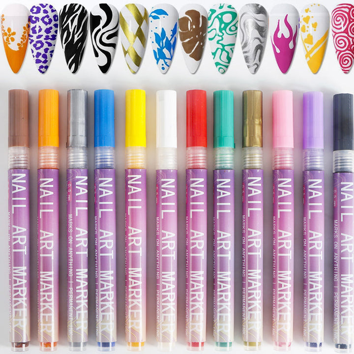 GlamSketch - Nail Art Pen Set in 12 Colors