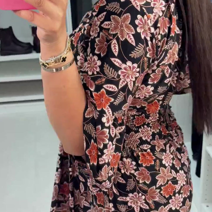 Meika - Printed V-Neck Maxi Dress