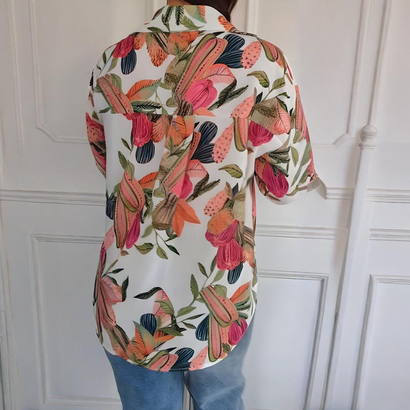 Garner - Stylish Plant Shirt With Flower Print