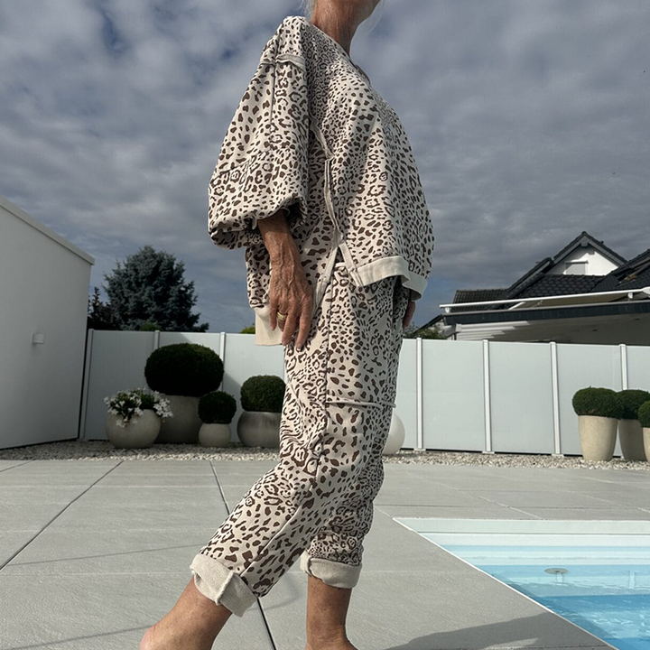 Leenora - Leopard Print Two Piece Set