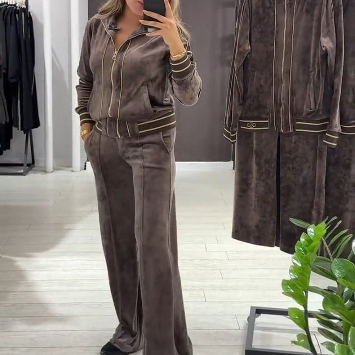Alyn - Zip-Up Jacket And Wide Leg Trousers