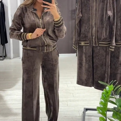 Alyn - Zip-Up Jacket And Wide Leg Trousers
