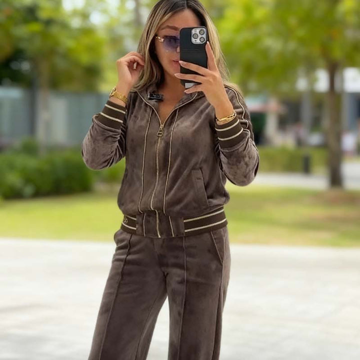 Alyn - Zip-Up Jacket And Wide Leg Trousers