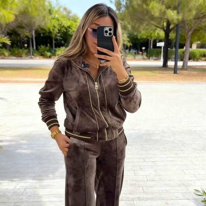 Alyn - Zip-Up Jacket And Wide Leg Trousers