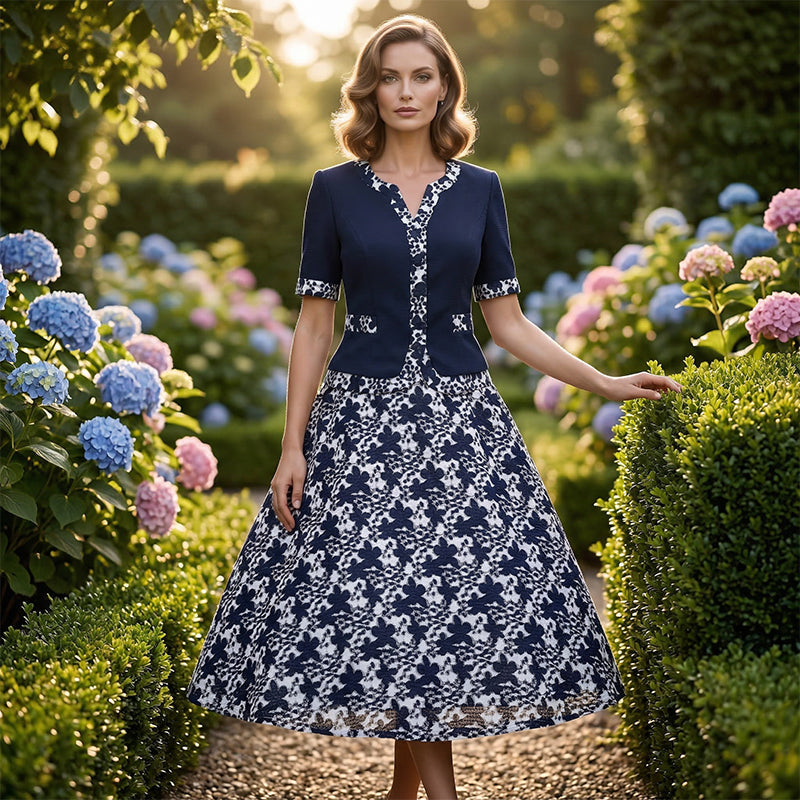 Jinia - A-Line Dress With Floral Pattern