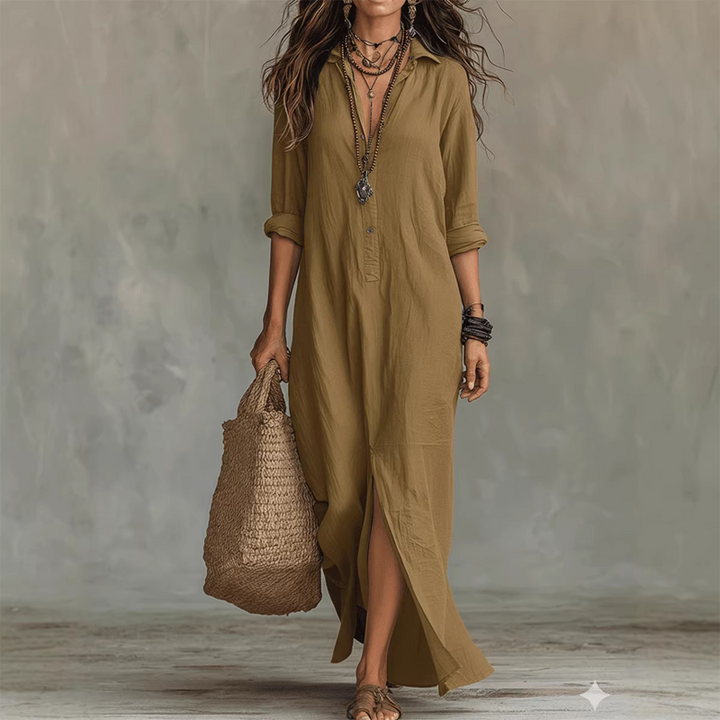 Nilza - Loose-fit Maxi Dress With a Front Slit