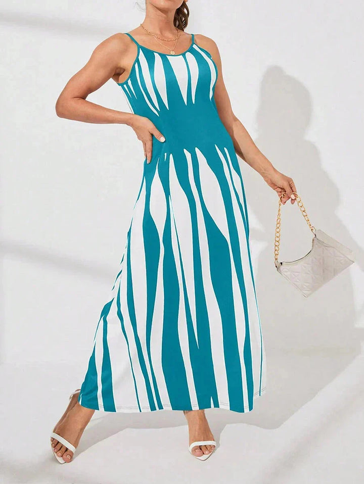 Nelesha - Printed Maxi Dess With Spaghetti Straps