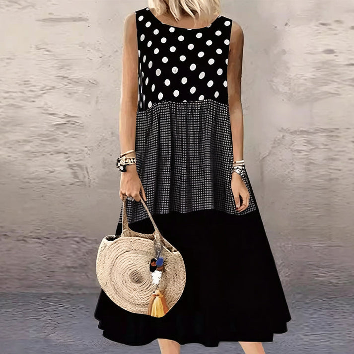 Seraisa - Sleeveless Patchwork Dress