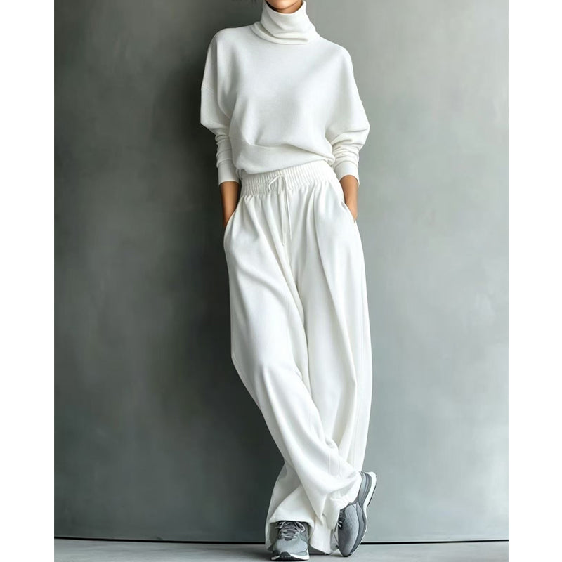 Vasiiaine - Turtleneck Wide Leg Two Piece Set
