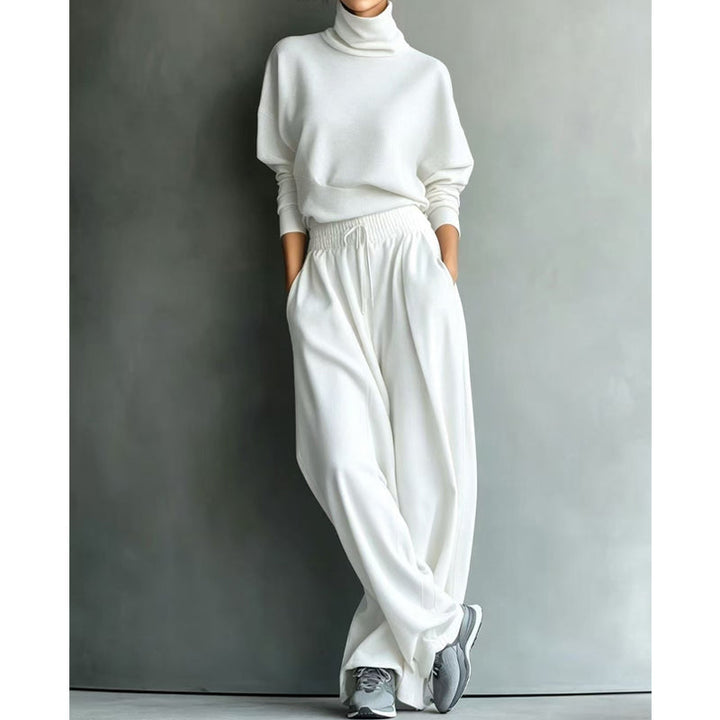 Vasiiaine - Turtleneck Wide Leg Two Piece Set