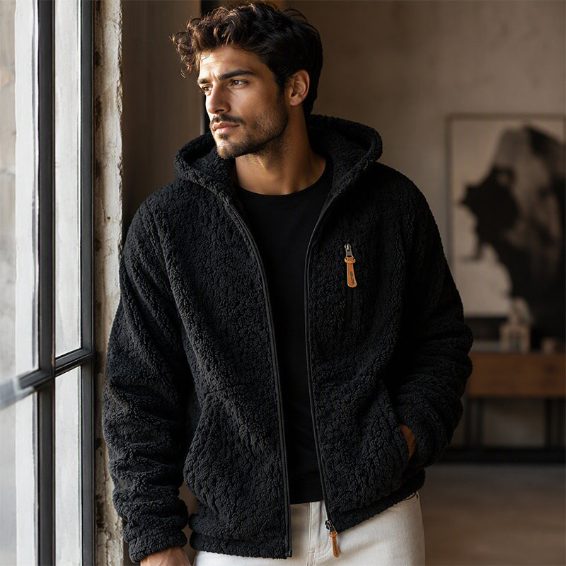 Apexwave - Hooded Fleece Jacket With Zip-Up Front
