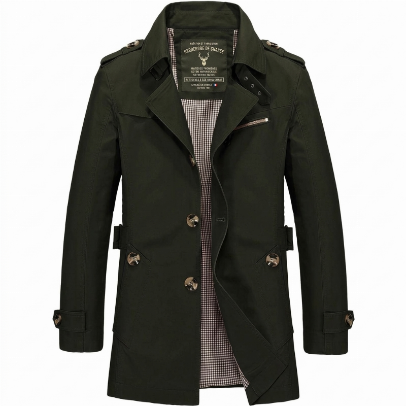 Brigenette - Coat With Notched Collar and Button Closure