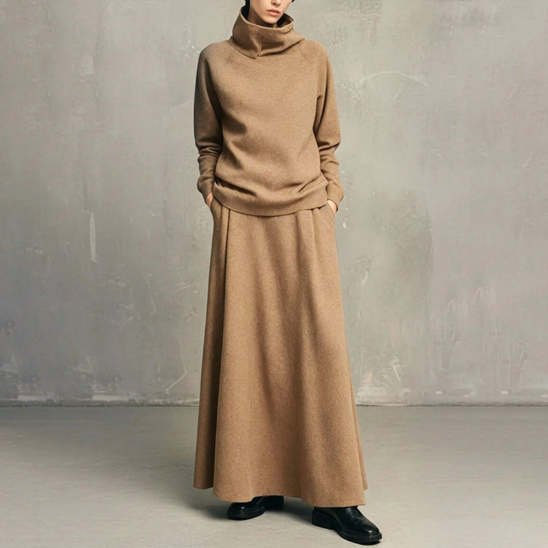 Zanena - Polo Shirt And Maxi Skirt Set