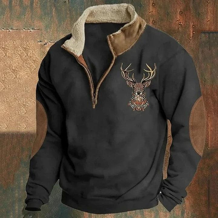 Vectorglide - Elegant Deer Print Sweatshirt