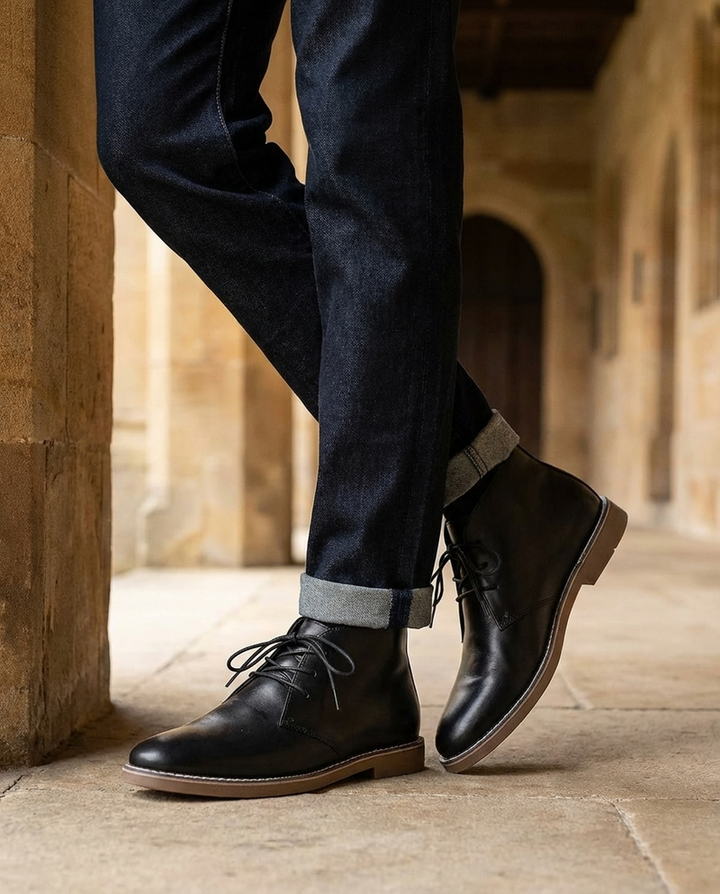 Perth - Leather Lace-Up Chukka Ankle Boots