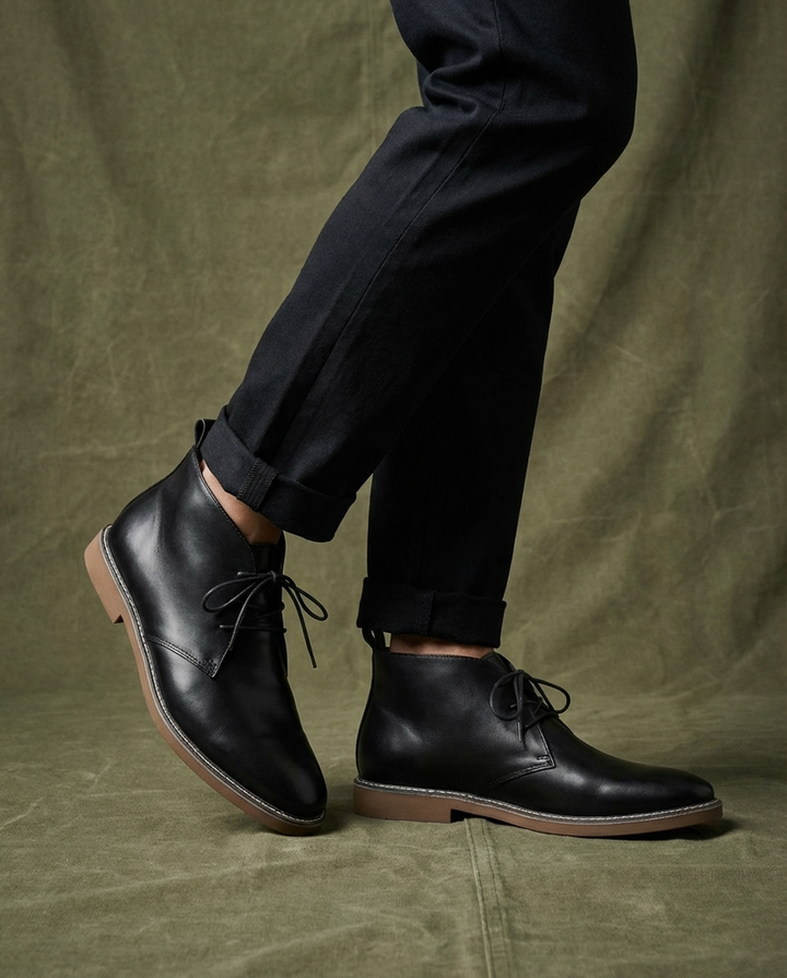 Perth - Leather Lace-Up Chukka Ankle Boots