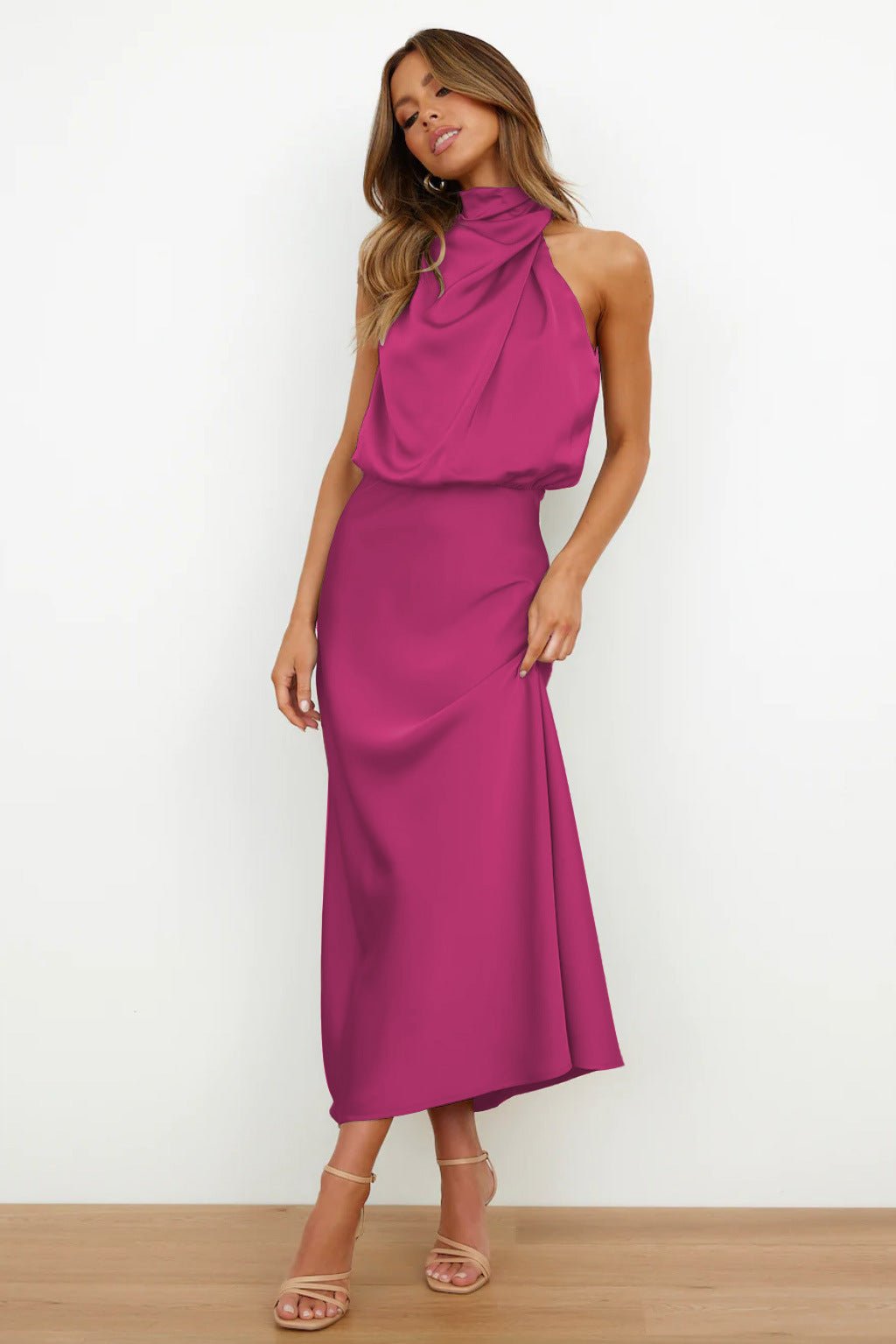 Aukje - Elegant Sleeveless Satin Maxi Dress