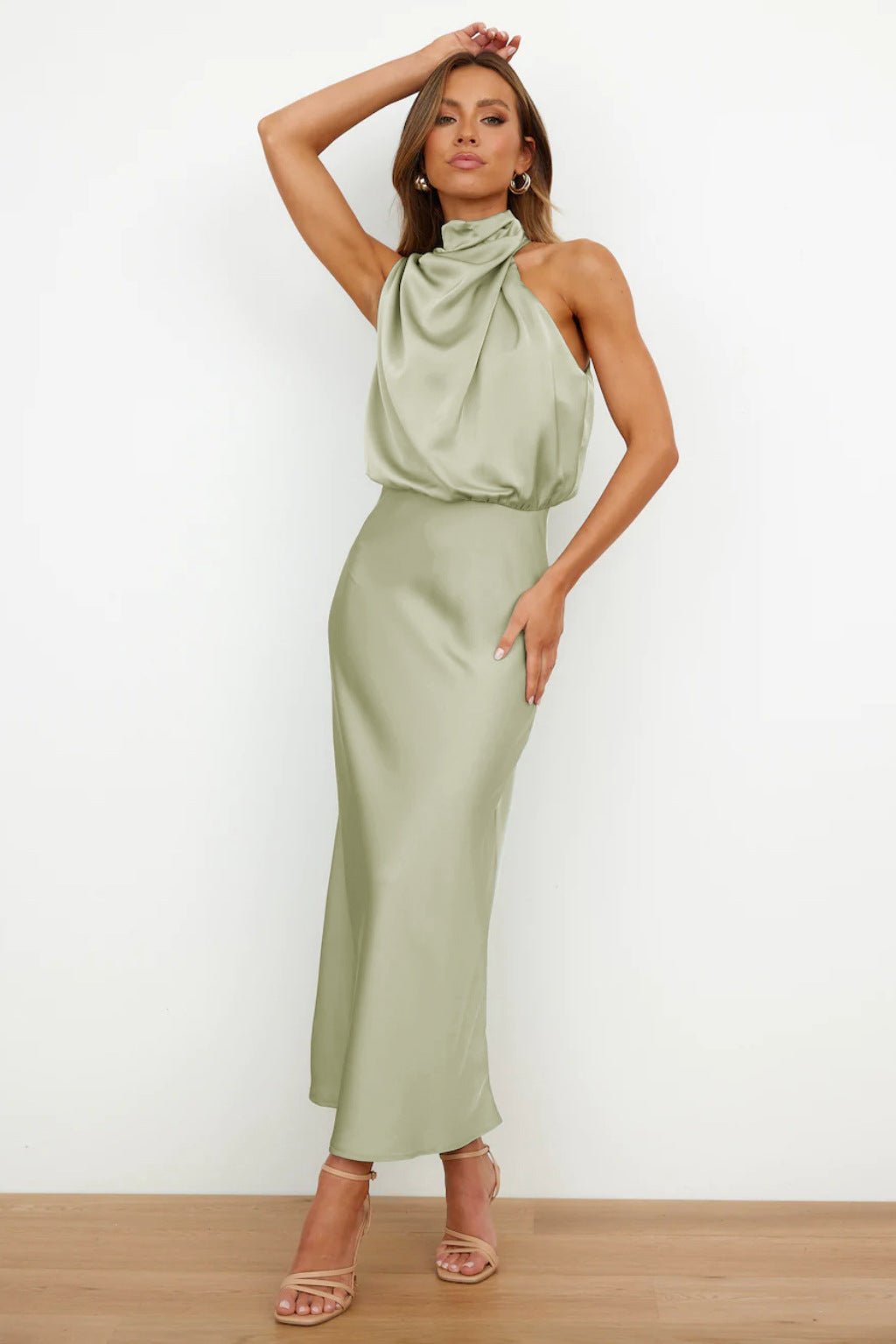 Aukje - Elegant Sleeveless Satin Maxi Dress