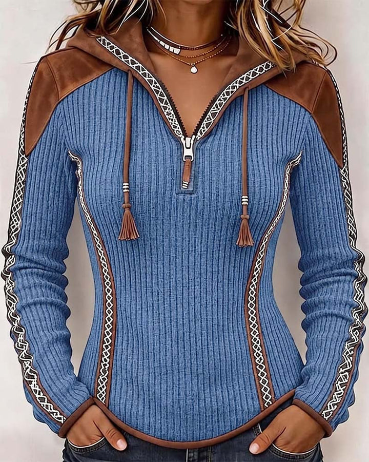 Berouxa - Long Sleeve Hooded With Front Zipper