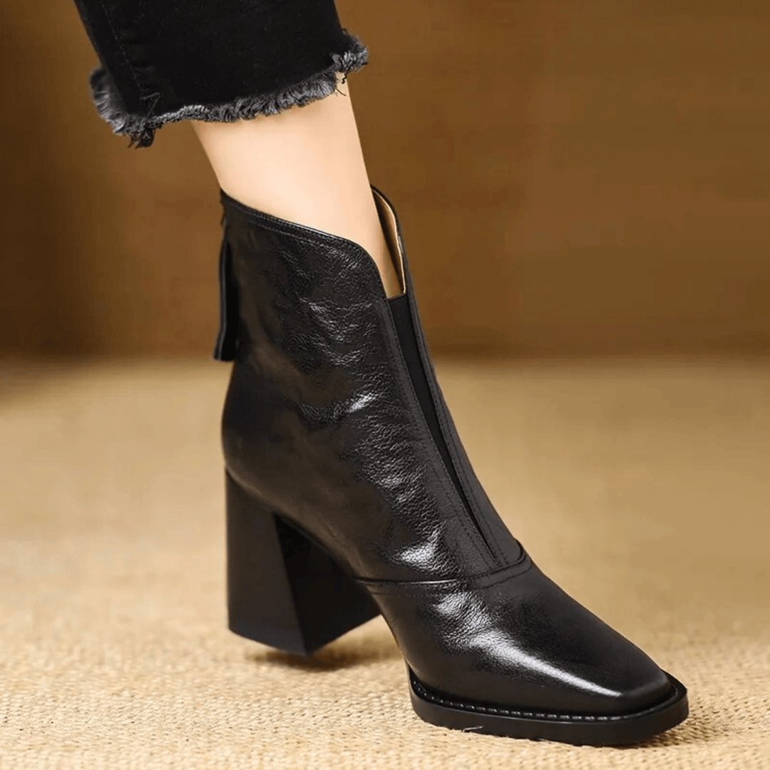 Soleeaida - Leather Boot With Medium Heel