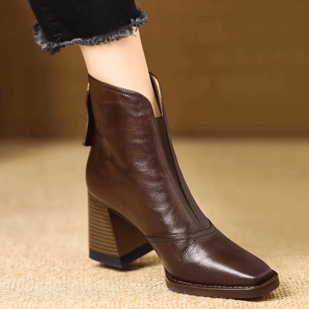 Soleeaida - Leather Boot With Medium Heel