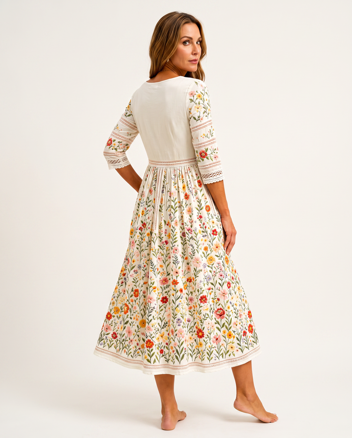 Vittoria - Flower Meadow Charm Midi Dress
