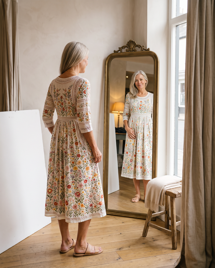 Vittoria - Flower Meadow Charm Midi Dress