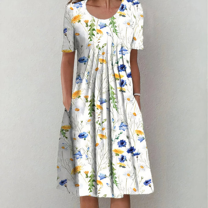 Nicolina - Elegant Cotton Floral Dress